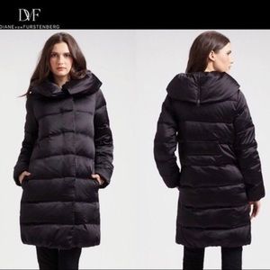 NWT Diane Von Furstenberg Zona black Puffer Coat